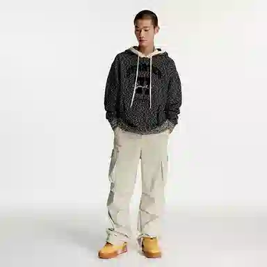 Starter Logo Knit Hoodie Charcoal