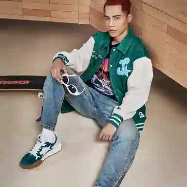 Starter Retro Letter Print Baseball Jacket