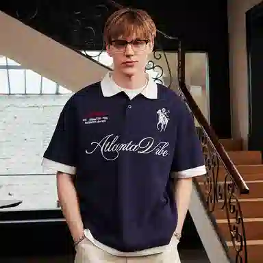 HARSH AND CRUEL Polo Shirt Navy