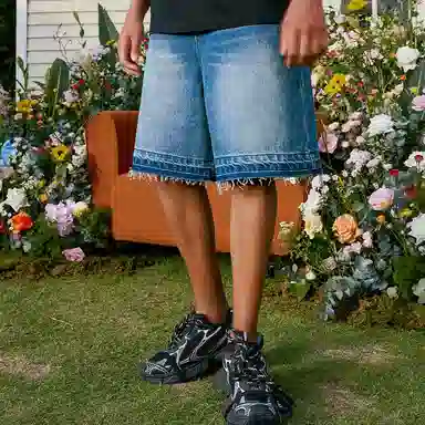 HARSH AND CRUEL Denim Shorts Blue