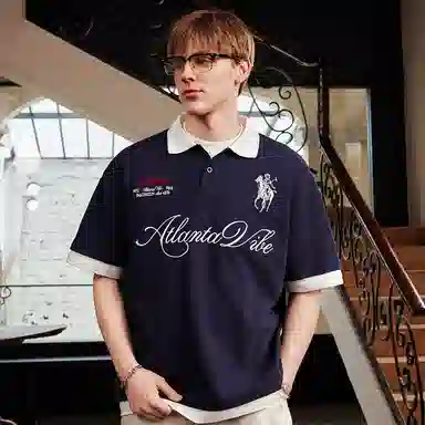 HARSH AND CRUEL Polo Shirt Navy