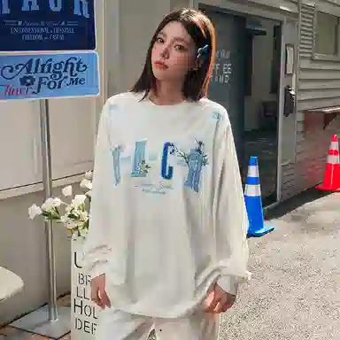 HARSH AND CRUEL Embroidered Patch Long Sleeve Tee