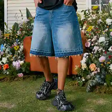 HARSH AND CRUEL Denim Shorts Blue