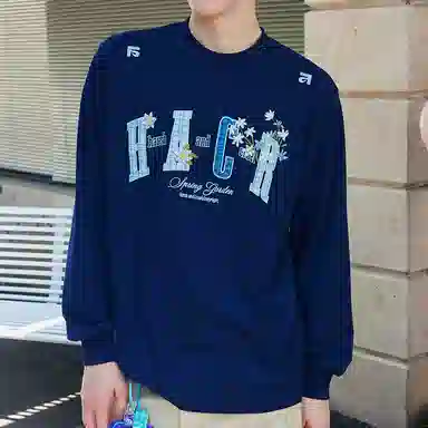 HARSH AND CRUEL Embroidered Patch Long Sleeve Tee