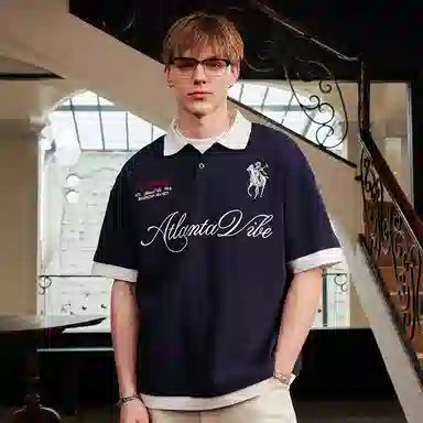 HARSH AND CRUEL Polo Shirt Navy