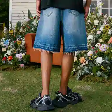 HARSH AND CRUEL Denim Shorts Blue