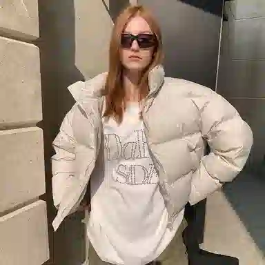 周淼 新款小立领短款外套羽绒服 女款