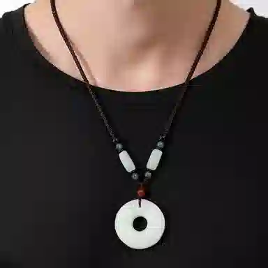 阿梵尼 貔貅平安扣新中式古风高级 玉髓 玉石吊坠 男女同款情侣款