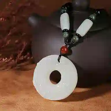 阿梵尼 貔貅平安扣新中式古风高级 玉髓 玉石吊坠 男女同款情侣款