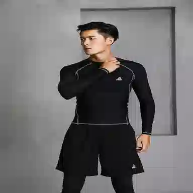 匹克 运动速干透气圆领套头上衣高弹紧身塑形训练跑步篮球瑜伽骑行健身套装 男女同款