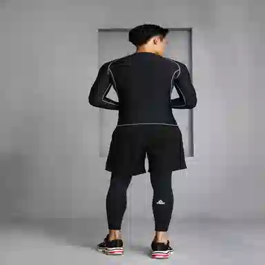 匹克 运动速干透气圆领套头上衣高弹紧身塑形训练跑步篮球瑜伽骑行健身套装 男女同款