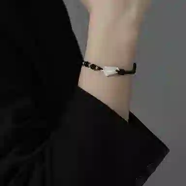 秦福炫 三生石 手绳轻奢高级设计感个性国潮 黑曜石 玉石手链 男款