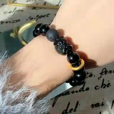 琳琯瑛 新中式国风 气质 黑曜石 玉石手串 男款