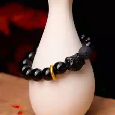 琳琯瑛 新中式国风 气质 黑曜石 玉石手串 男款