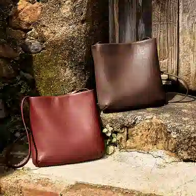 纳兰杜 复古小众水桶包高级感简约时尚休闲百搭通勤 牛皮 单肩包 女款 多色