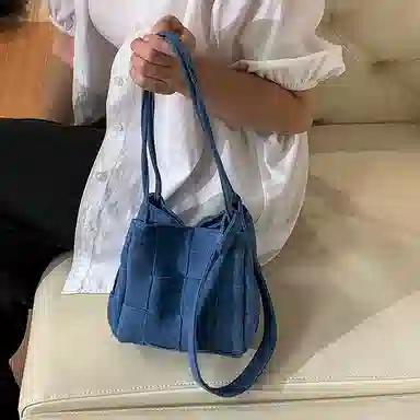 TAMATHA Denim Blue Woven Bucket Bag