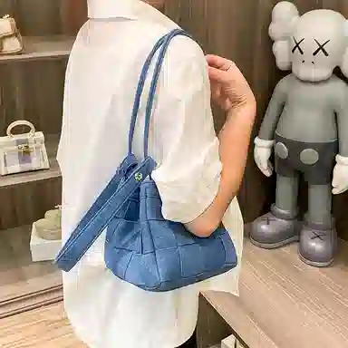 TAMATHA Denim Blue Woven Bucket Bag