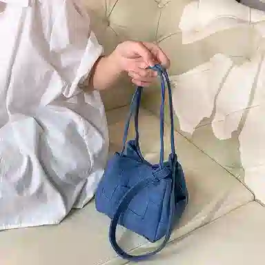 TAMATHA Denim Blue Woven Bucket Bag