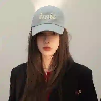 大头围字母刺绣韩版百搭春夏宽帽檐显脸小复古软顶鸭舌帽 棉涤材质 棒球鸭舌帽 女款