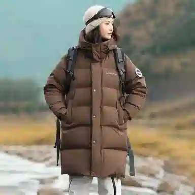 鸭鸭 中长款连帽时尚百搭保暖长袖羽绒服 男款