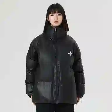 AMBER LIGHT Star Print Puffer Jacket