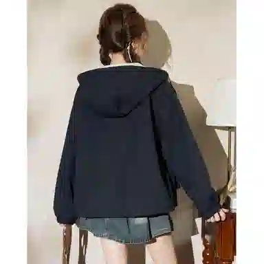 法文箱子 短款连帽宽松夹克 女款