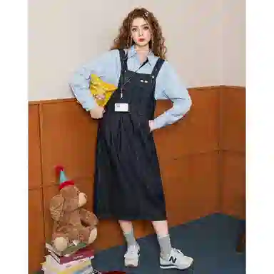 法文箱子 减龄牛仔小个子无袖连衣裙 女款