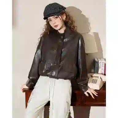 法文箱子 高级感小个子机车夹克 女款