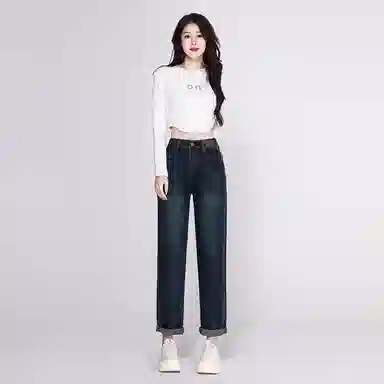 淑好百 宽松显瘦舒适牛仔裤 女款