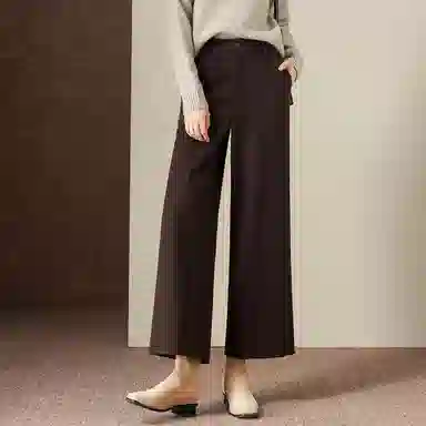 【dme】 智感保暖版本冬季通勤星空呢九分裤直筒包容腿型微弹舒适高腰简约设计宽松面料型时尚百搭口袋潮流趋势休闲裤 女款