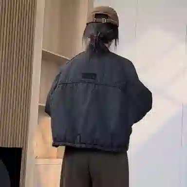 邦固依品 夹棉立领外套女秋冬款小个子宽松休闲保暖夹克棉衣棉服 女款