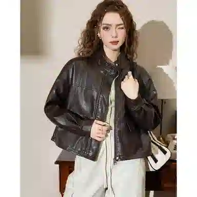 法文箱子 高级感小个子机车夹克 女款