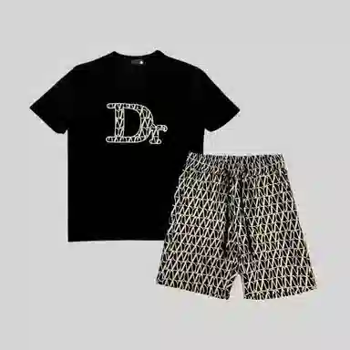 大白鲨 欧版夏季宽松短袖短裤休闲运动套装 男款