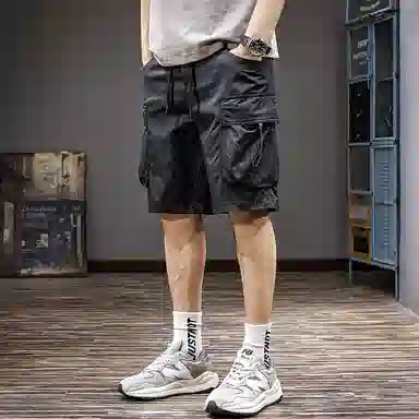 遨宇 阿咔美叽户外运动学院原木风速干休闲短裤男潮牌宽松弹力五分中裤轻薄透气运动工装裤子男休闲短裤 男款