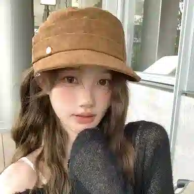 艾佳微 大头围日常百搭显脸小气质英伦 涤纶 帽子 男女同款情侣款