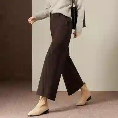 【dme】 智感保暖版本冬季通勤星空呢九分裤直筒包容腿型微弹舒适高腰简约设计宽松面料型时尚百搭口袋潮流趋势休闲裤 女款