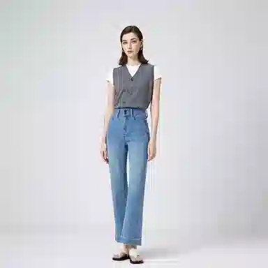 淑好百 修身显瘦双粒扣高腰休闲裤 女款