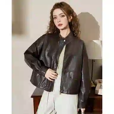 法文箱子 高级感小个子机车夹克 女款