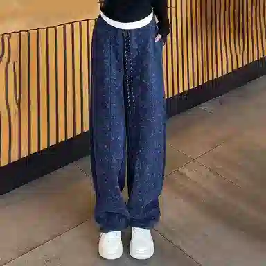 邦固依品 大码女装香蕉运动裤卫裤春秋款宽松垂感直筒阔腿裤子潮休闲裤 女款