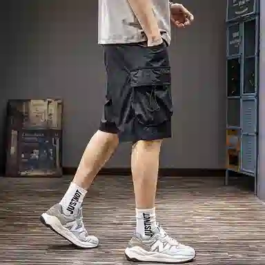 遨宇 阿咔美叽户外运动学院原木风速干休闲短裤男潮牌宽松弹力五分中裤轻薄透气运动工装裤子男休闲短裤 男款