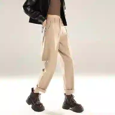 淑好百 大码春秋季直筒高腰牛仔裤 女款