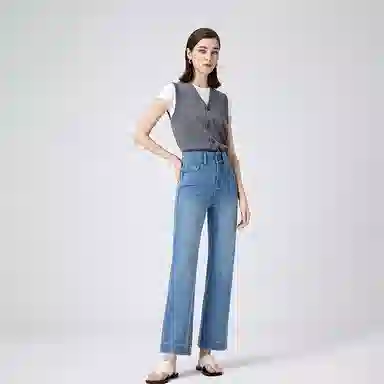 淑好百 修身显瘦双粒扣高腰休闲裤 女款