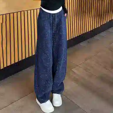 邦固依品 大码女装香蕉运动裤卫裤春秋款宽松垂感直筒阔腿裤子潮休闲裤 女款