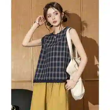 法文箱子 高级感小个子格纹衬衫 女款