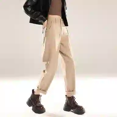 淑好百 大码春秋季直筒高腰牛仔裤 女款