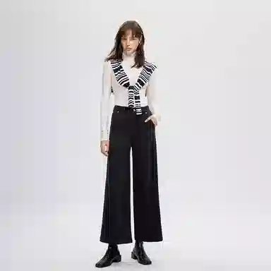 淑好百 复古宽松大阔腿高腰牛仔裤 女款