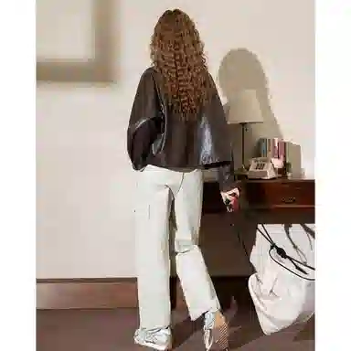 法文箱子 高级感小个子机车夹克 女款