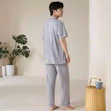 欧迪芬 宽松高级感开衫睡衣套装 男款