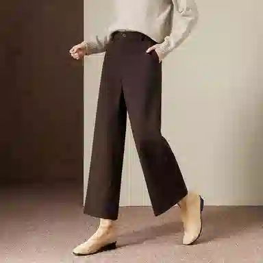 【dme】 智感保暖版本冬季通勤星空呢九分裤直筒包容腿型微弹舒适高腰简约设计宽松面料型时尚百搭口袋潮流趋势休闲裤 女款