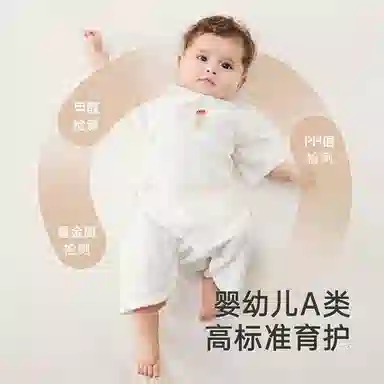 英氏爬服 柔软透气连身衣短袖休闲 𫔮短爬 婴幼童